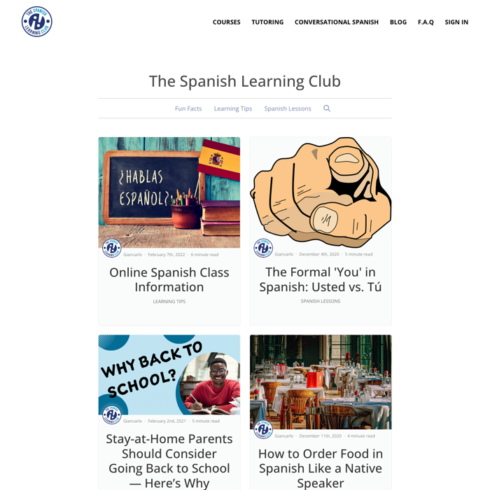 The Spanish Learning Club