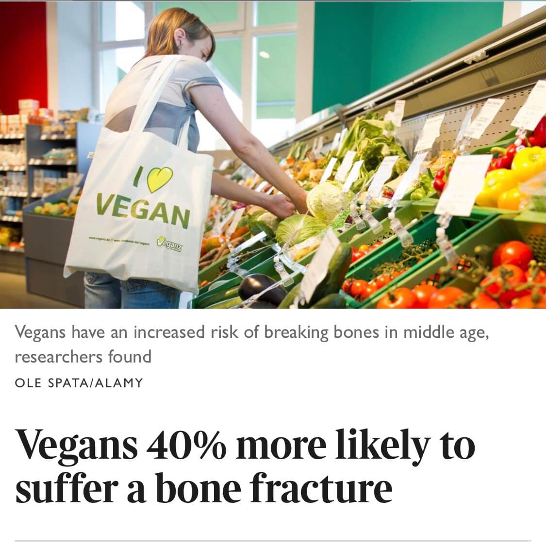 Does the Vegan diet have higher risk of bone fractures? 