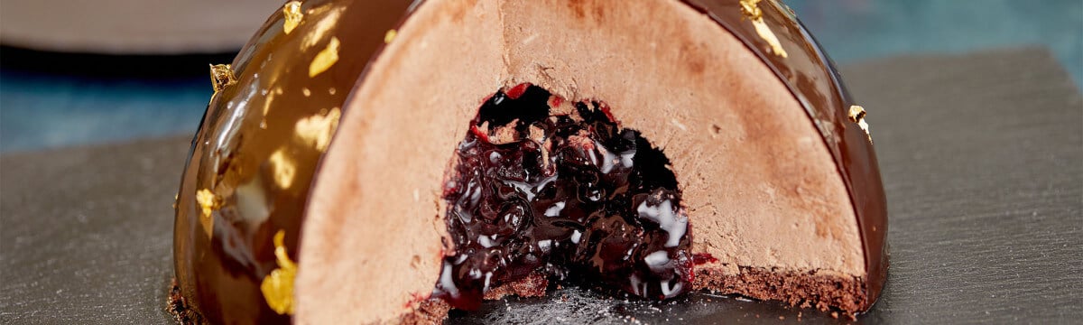 Chocolate cherry bomb gelato cake