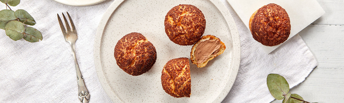 Dark and delicious choux buns