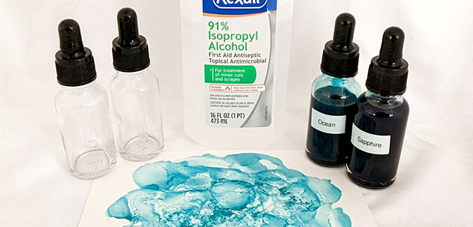 Make homemade alcohol ink to create dreamy underwater backgrounds.