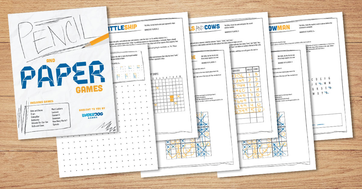 Free Printable Paper and Pencil Games for Adults and Kids