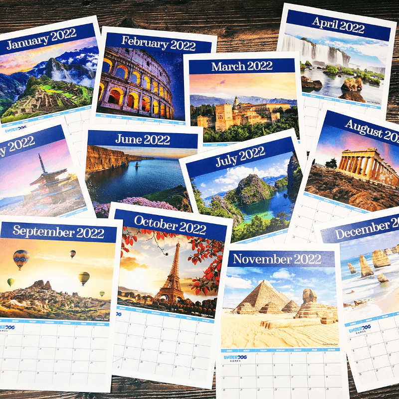 Free Printable 2022 Calendar to Celebrate World Travel