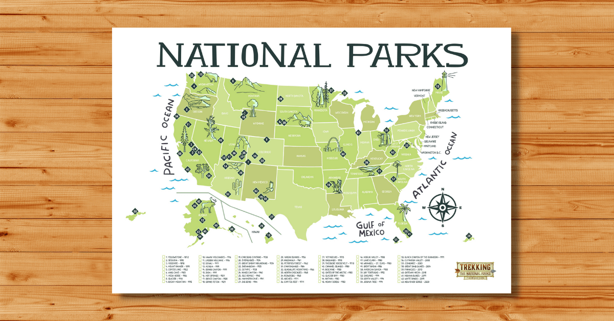 National Parks Map Poster Available for Free!