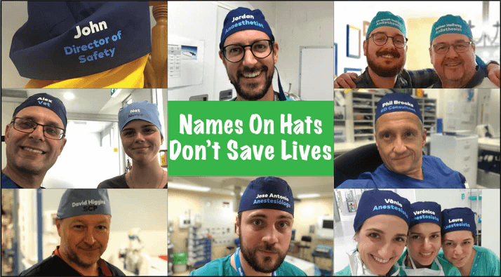 Names On Hats Don't Save Lives