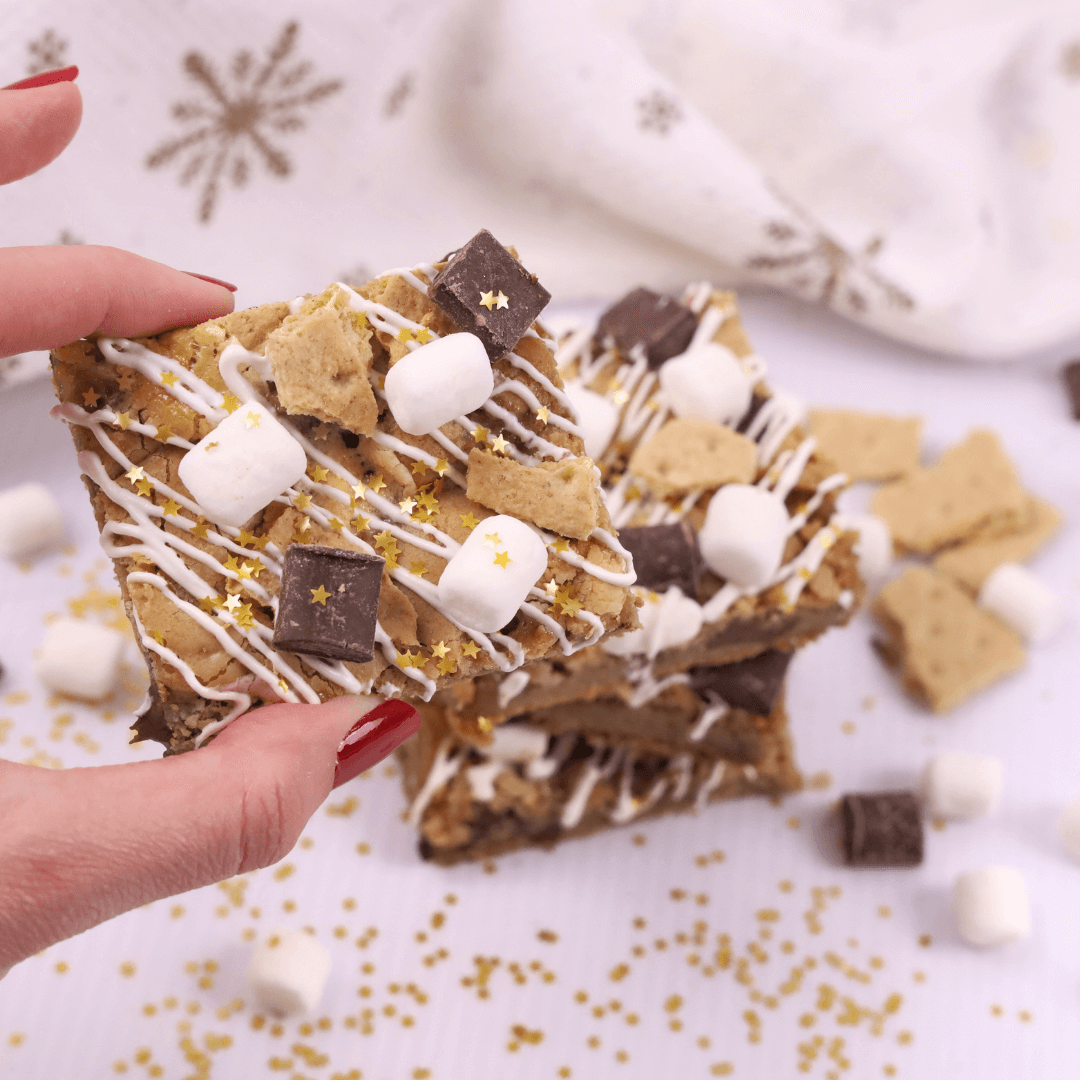 Glittery New Years S'mores Blondies
