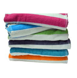 Cabana Stripe Towels, Economy, Assorted Colors