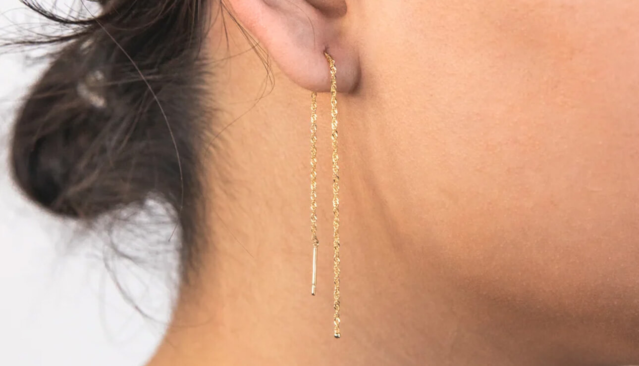 different types of earrings - threader earring