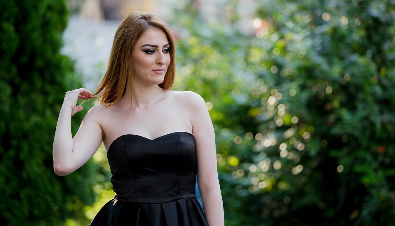 How to Accessorise a Black Dress - strapless dress