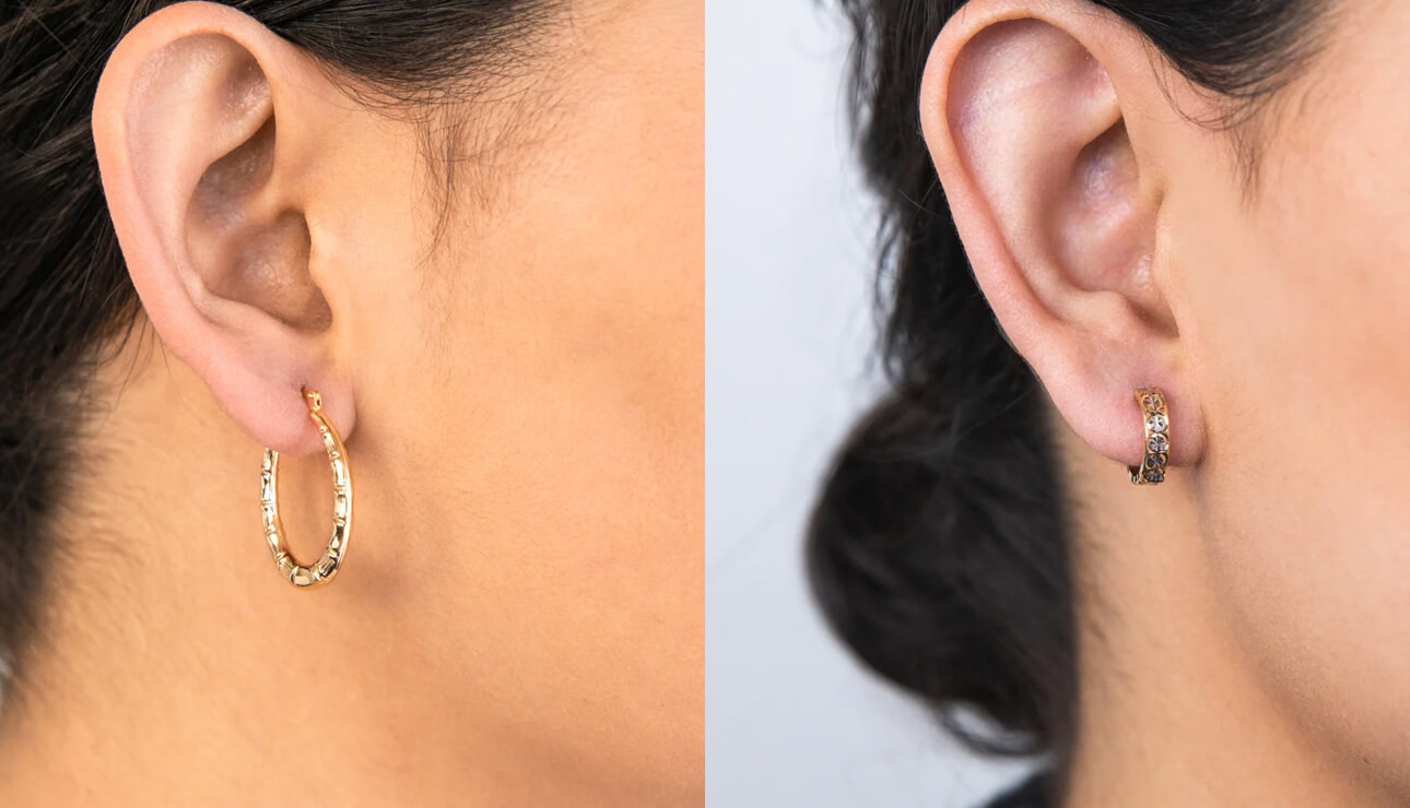 last minute gift ideas - hoop earrings vs huggie earrings
