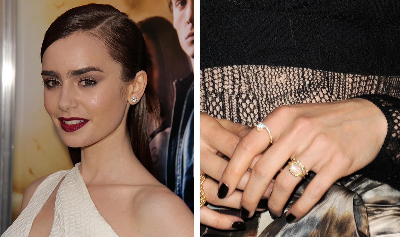 Our Favourite Unique Engagement Rings Worn by Celebrities | Lily Collins