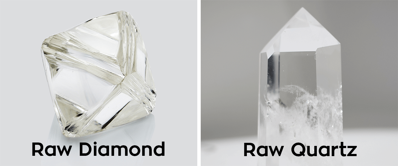 How To Tell If A Diamond Is Real. Raw Diamond vs Raw Quartz