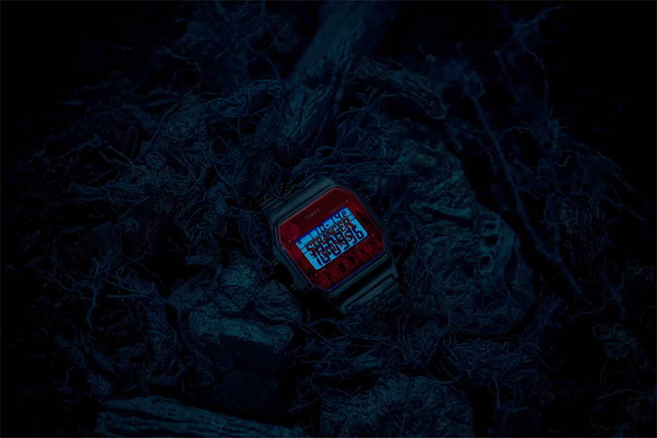 Stranger Things Timex Watches. Image of Timex T80 glowing in the dark..