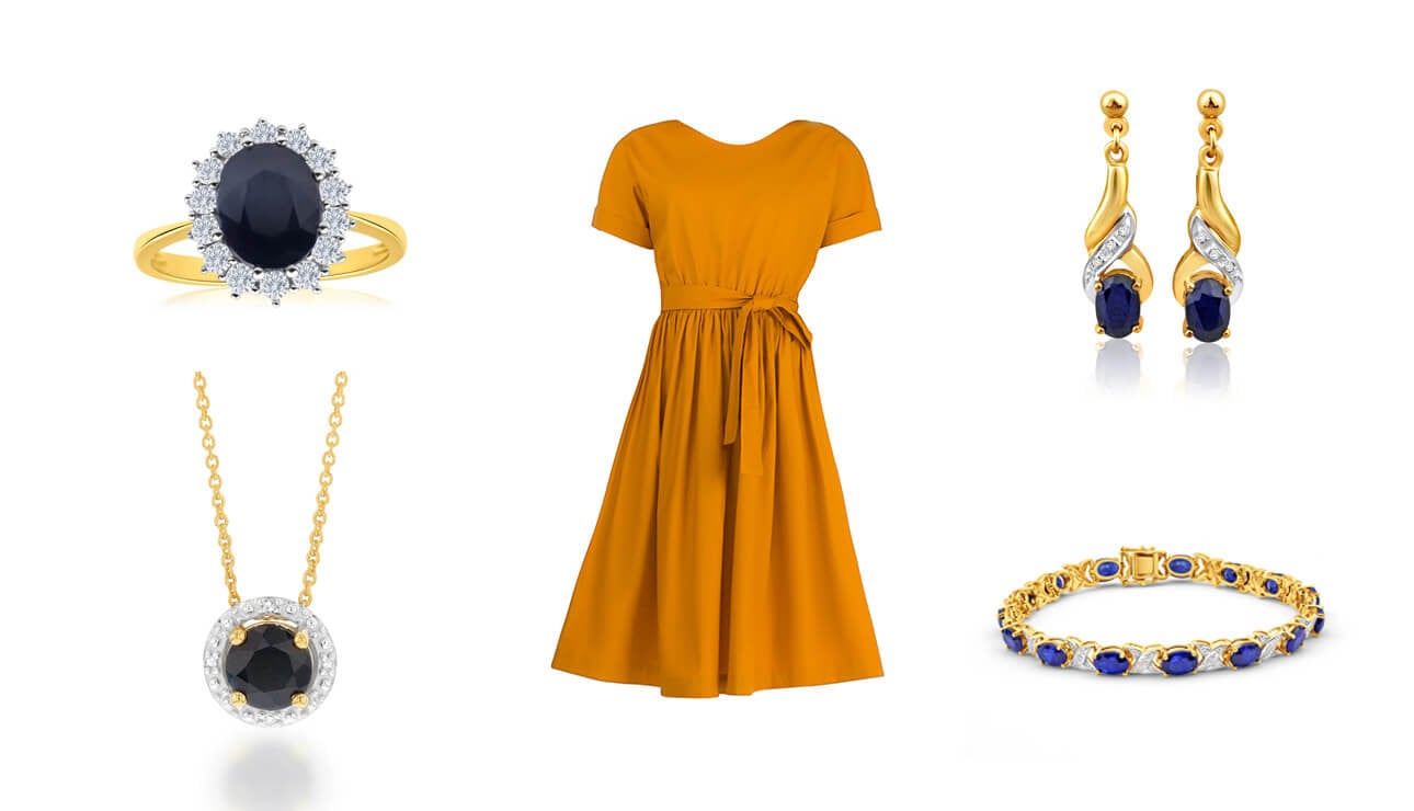 how to accessorise an orange dress: colour clash