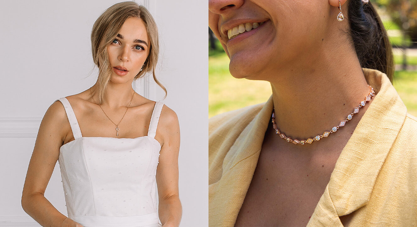 What Jewellery To Wear With Your Wedding Dress? A Guide | Scoop-Neck Dress