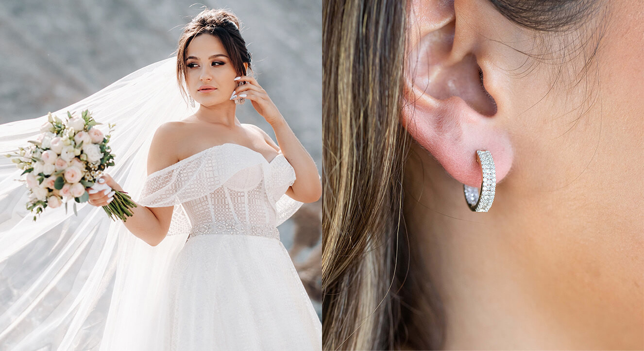What Jewellery To Wear With Your Wedding Dress? A Guide | Off-The-Shoulder Dress