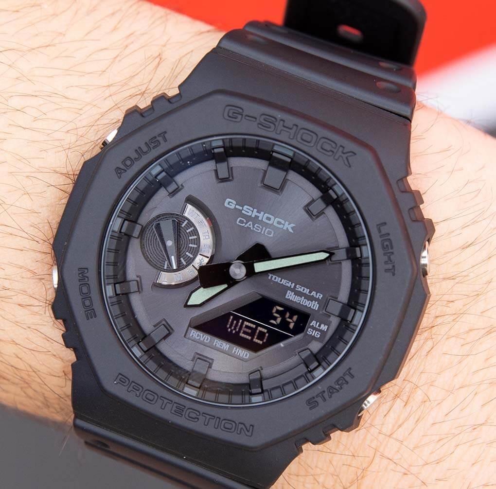 G-Shock CasiOak Solar + Bluetooth Watches. Black Watch.