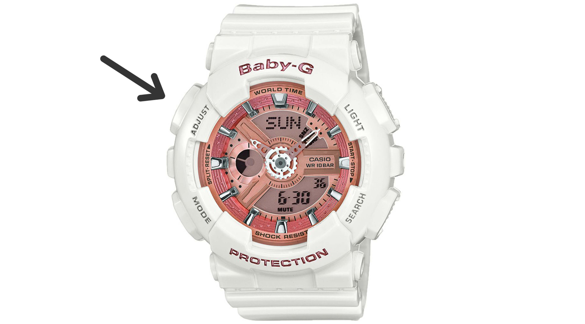 how to change time on a baby-g watch: step 2