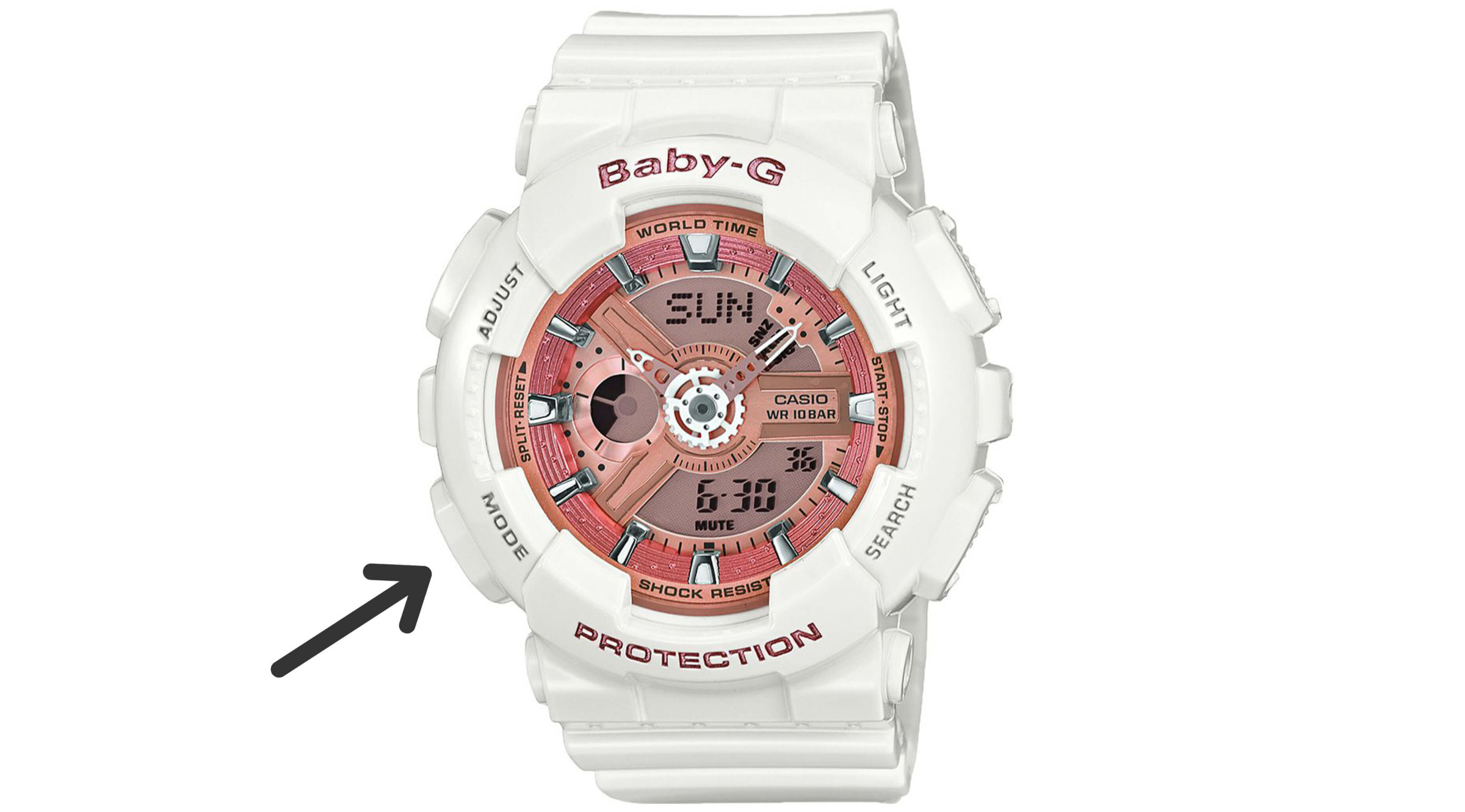 how to change time baby-g watch: step 5