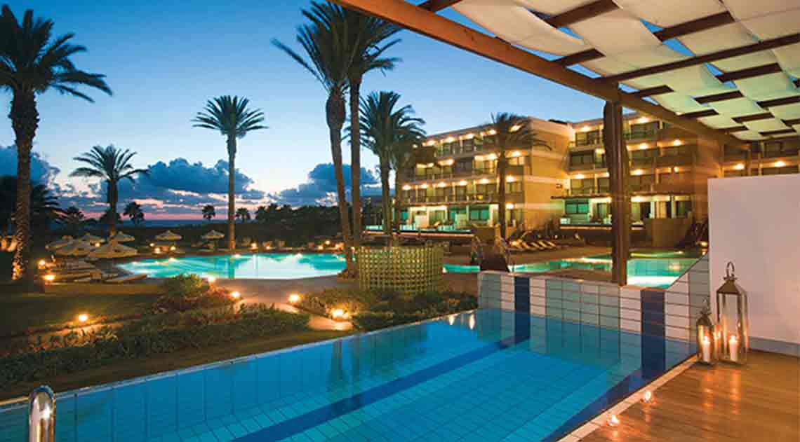 Asmina Suites hotel night pool